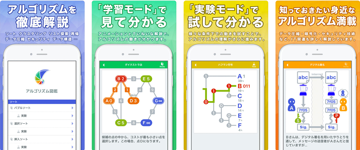 アニメーションでアルゴリズムが学べる アルゴリズム図鑑 アプリがかなりおすすめ